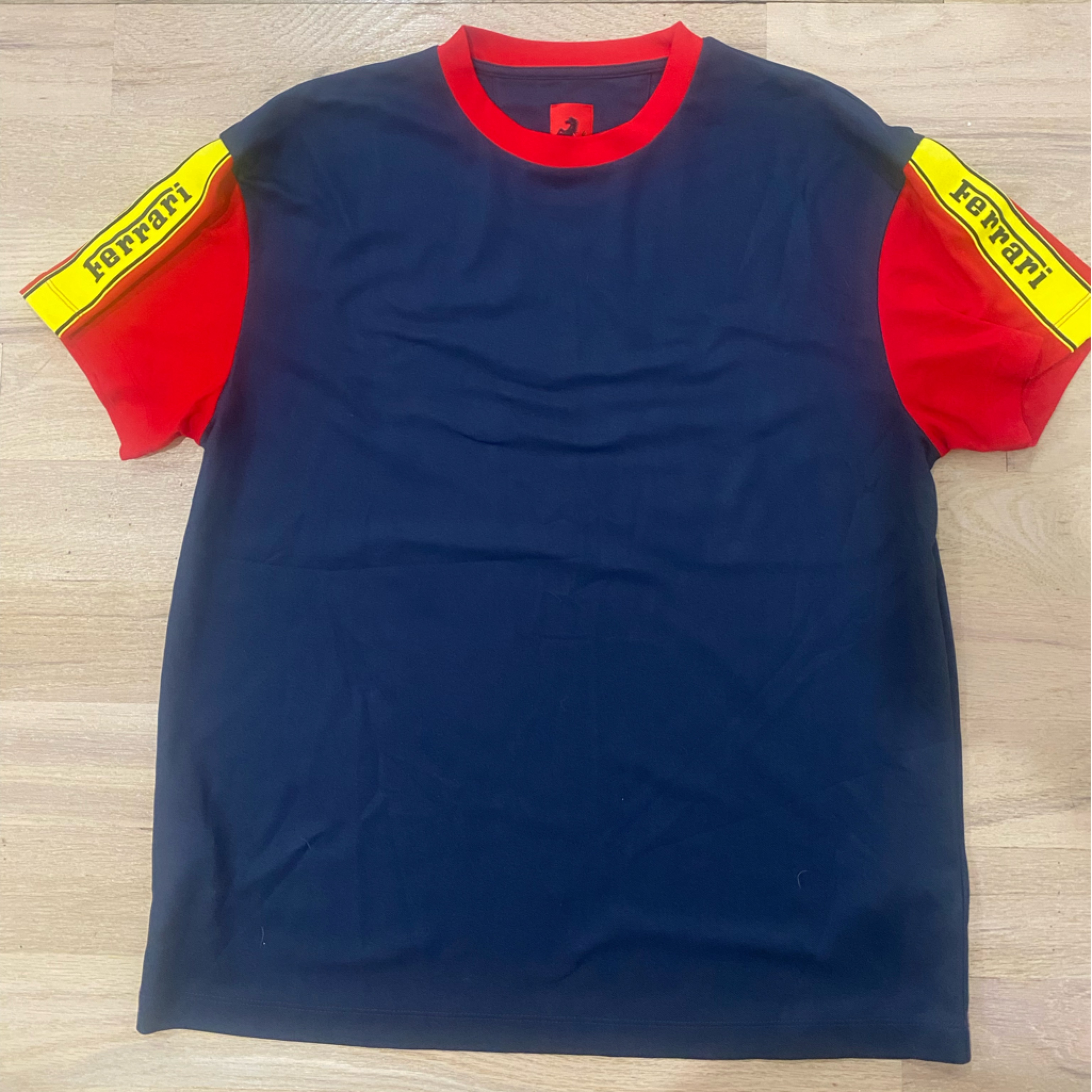 Ferrari Kids T-Shirt In Navy, Red, And Yellow